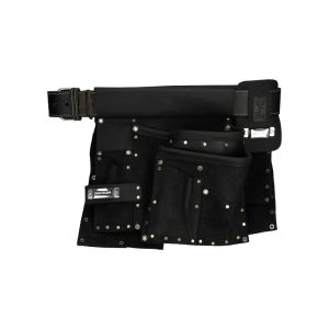 D4E LEDEREN DUBBELE GEREEDSCHAPSTAS IN ZWARTE FINISH