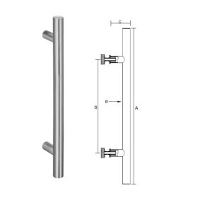 D4E DEURGREEP RVS INOX 316SS - H/T GREEP 300X200X25 