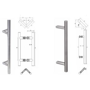 D4E DEURGREEP RVS INOX 316SS - H45T GREEP 300X500X32