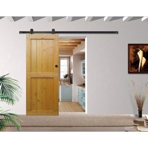 HANGROL BOVENSYSTEEM TBV SCHUIFDEUREN, 2 METER MET KAP, RVS/MAT ZWART