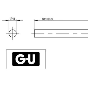 GU VERBINDINGSSTANG HEFSCHUIF LENGTE 1850MM 9-25476-18-0-1