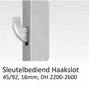 SECURY MEERPUNTSLUITING CILINDERBEDIEND SLUITHAAK D45 PC92 VOORPLAAT VLAK 16X2,5MM 1935MM HOEKIG