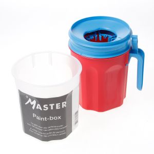 PAINTBOX KWASTENBEWAARBUS, KUNSTSTOF MET DEKSEL