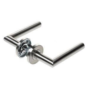 D4E DEURKRUK VASTDRAAIBAAR OP ROZET RVS KL4 HAAKS DESIGN