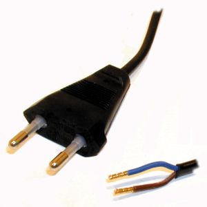 AANSLUITSNOER EURO 2X0.75MM 2 METER ZWART