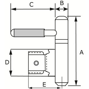 DX INBOORPAUMELLE 14MM VERCHROOMD STALEN METSELKOZIJN LS/RS
