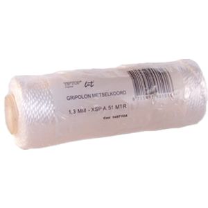 NYLON METSELDRAAD 50M WIT GESLAGEN